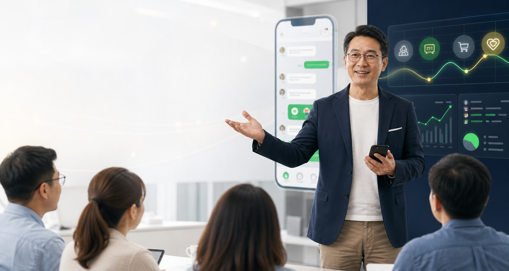 專業講師示範 LINE OA 智能客戶經營系統